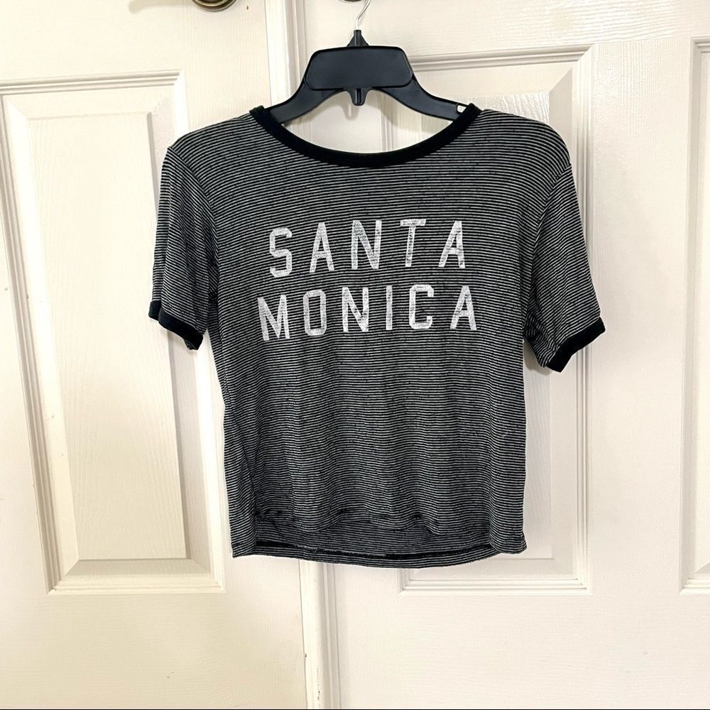 John Galt black and white striped short sleeve Santa Monica shirt - Picture 8 of 12